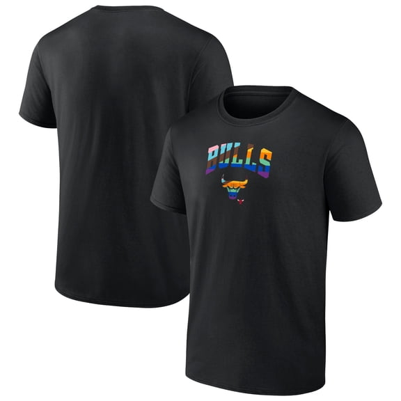 Men's Black Chicago Bulls Logo Pride T-Shirt