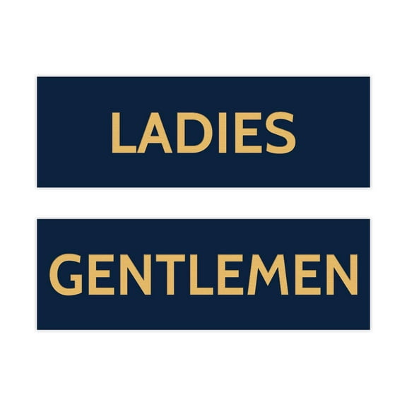 Basic Ladies and Gentlemen Sign Set (Navy Blue/Gold) - Medium