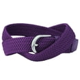 thumbnail image 3 of Falari Men Women Canvas Elastic Fabric Woven Stretch Braided Belt - Dark Purple Small, 3 of 5