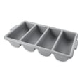 thumbnail image 1 of Contenedor de plástico para cubiertos de 4 compartimentos de Commercial Products, capacidad de 2 libras, color gris, suministros para uso en restaurantes y cocinas, 1 of 5