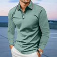 thumbnail image 5 of GrmtClth Mens Polo Shirt Casual Long Sleeve Polo Shirts Lightweigt Button Shirt Classic Tees Light Green M, 5 of 5