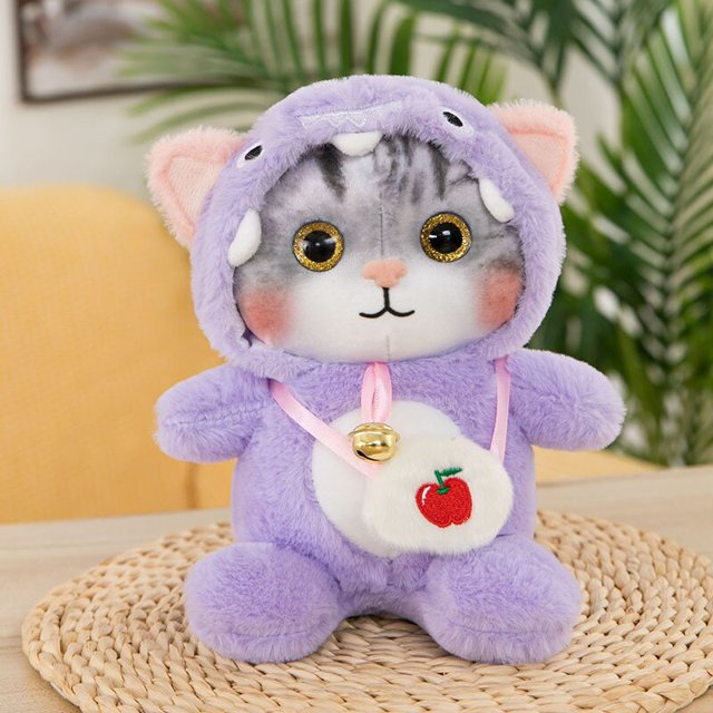 Juguetes de peluche de animales de peluche Kawaii para niños, muñeca de gato de dibujos animados, juguete suave con campana, regalo para niñas, 25cm Fivean Peluches