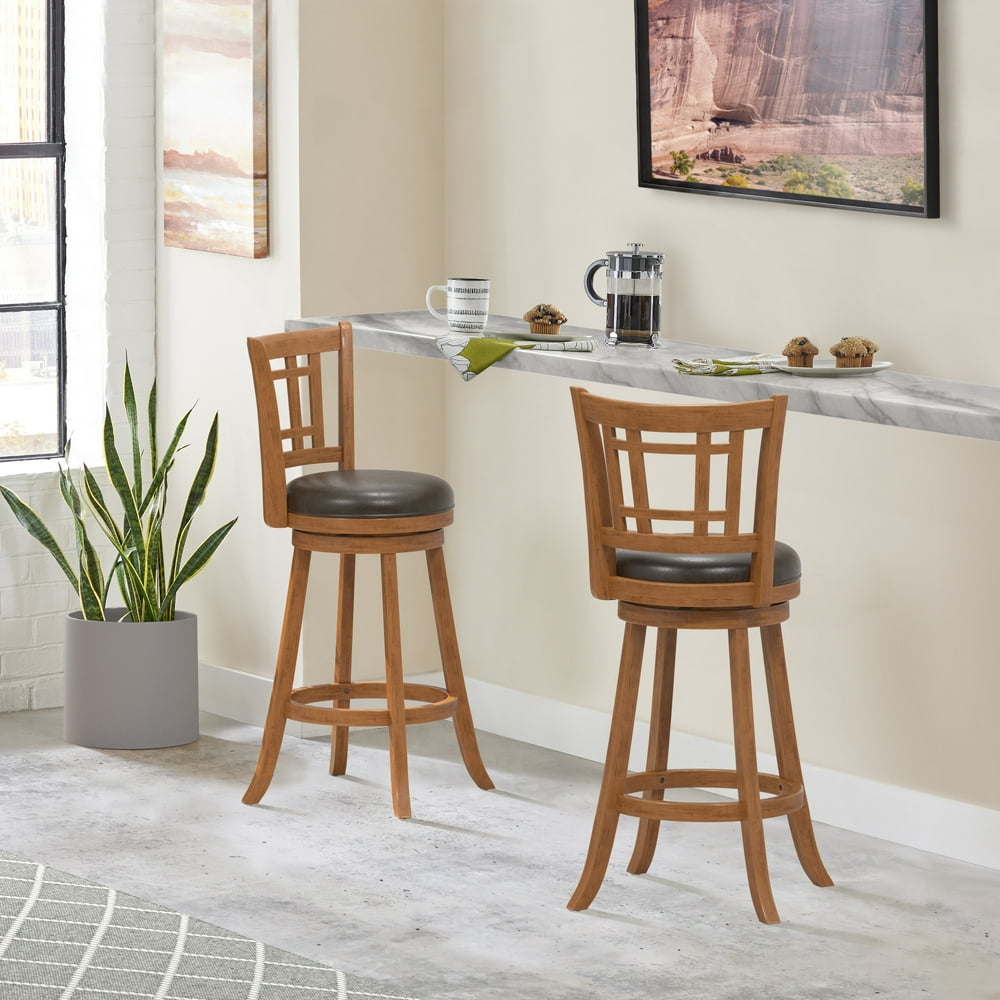 Hillsdale Furniture Fairfox Wood Bar Height Swivel Stool, Oak with