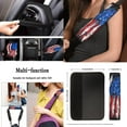 thumbnail image 4 of Yuyamidu USA Flag Car Seat Cover Set of 13, 4th of July Steering Wheel Cover Seatbelt Shoulder Pad Coaster Armrest Cover Cushion Keychain Automobile Interior Sets, 4 of 6