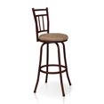 thumbnail image 1 of Taburete de bar iKayaa IKayaa Antique Barster giratorio con respaldo marco de metal cocina comedor silla de espuma acolchada 120 kg de capacidad, 1 of 7