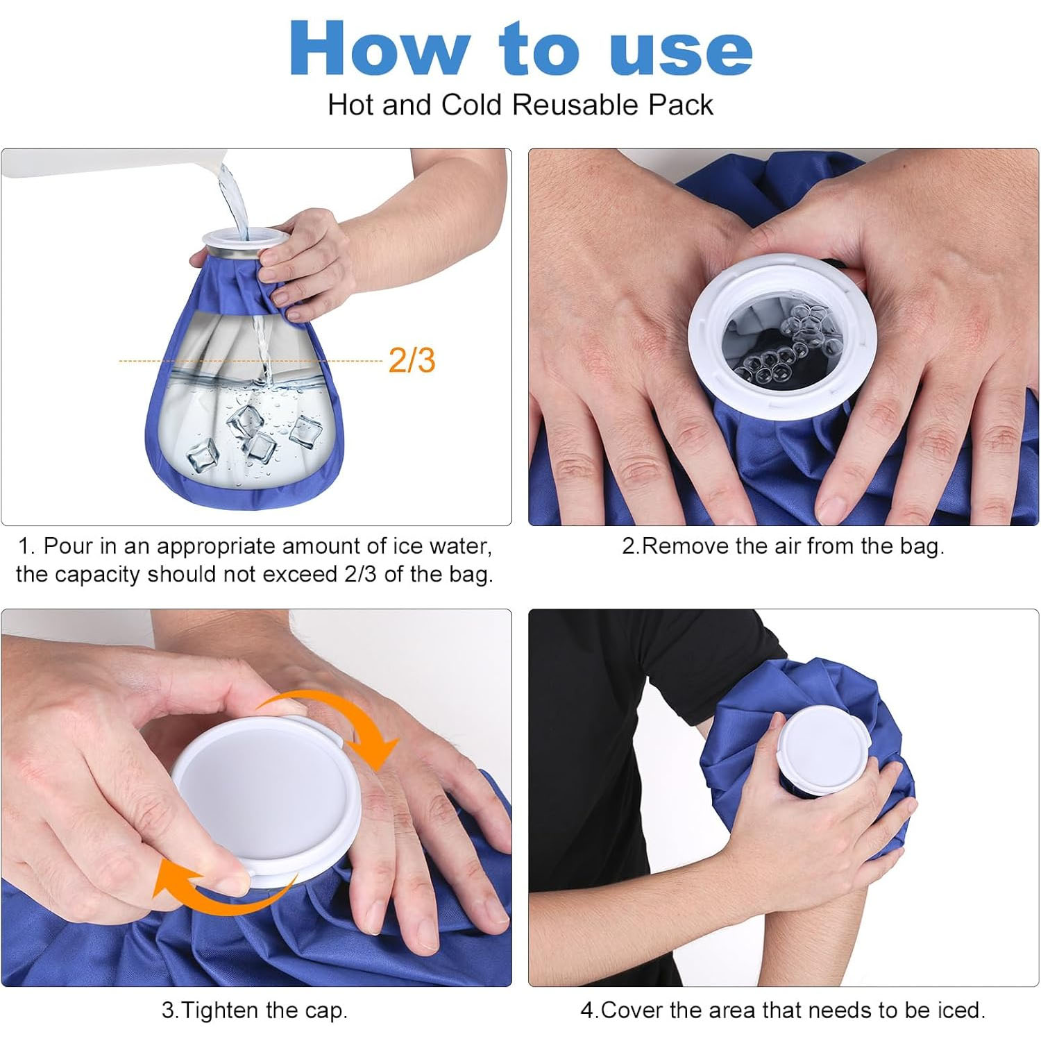 Peduu Reusable Ice Packs and Hot Water Bags, 3-Pack photo 6