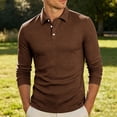 thumbnail image 2 of Vetsdori Long Sleeve Tshirts for Men Button up Winter Pullover Work Sweatshirt Casual Travel Collar Mens Shirts Plain, 2 of 9