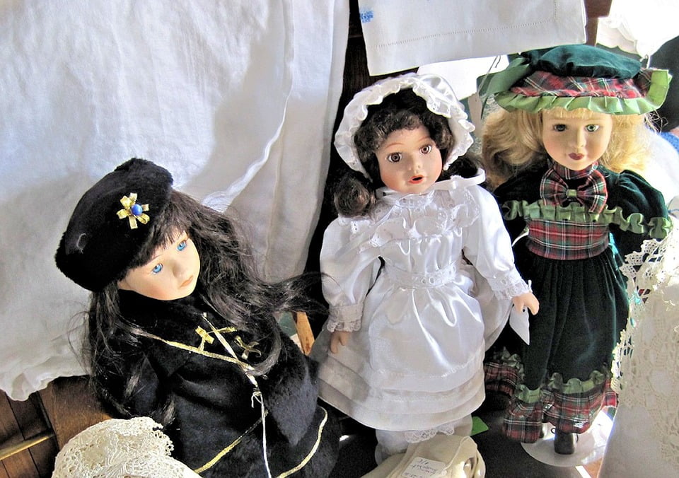 black ceramic dolls