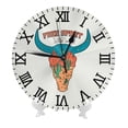 thumbnail image 2 of PAYOHTO 10''Wall Clock Cow Skull Western Theme, Frameless Battery Operated Silent Non-Ticking Electronic Clock for Office Living Room Bedroom, 2 of 8