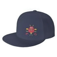 thumbnail image 1 of DouZhe Flat Brim Cap Snapback Hat, Future Robot Prints Adjustable Blue Adult Baseball Cap, 1 of 6