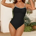 thumbnail image 5 of MSJUHEG Ruched Monokinis,High Waist Bathing Suit,Push Up Swimwear,Tummy Control Bathing Suits,Womens Bathing Suits,Bandeau Bathing Suits,Plus Size Swimsuit for Women Black L, 5 of 7