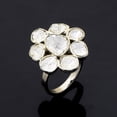 thumbnail image 5 of 2.00 CTW Natural Slice Diamond Polki Flower Ring 925 Silver Jewelry, 5 of 5