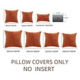 thumbnail image 6 of Fancy Homi Set of 2 Burnt Orange Decorative Throw Pillow Covers 18x18 Inch for Living Room Couch Bed, Boho Farmhouse Fall Home Decor, Soft Textured Corduroy Corss Patchwork Cushion Case 45x45 cm, 6 of 9