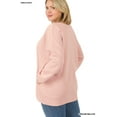 thumbnail image 3 of Zenana Women & Plus Basic Relaxed Long Sleeve V-Neck Sweatshirts w/Side Pockets, 3 of 3