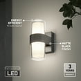 thumbnail image 3 of Artika Colton Matte Black Modern Outdoor Wall Light Fixture LED, 3 of 5
