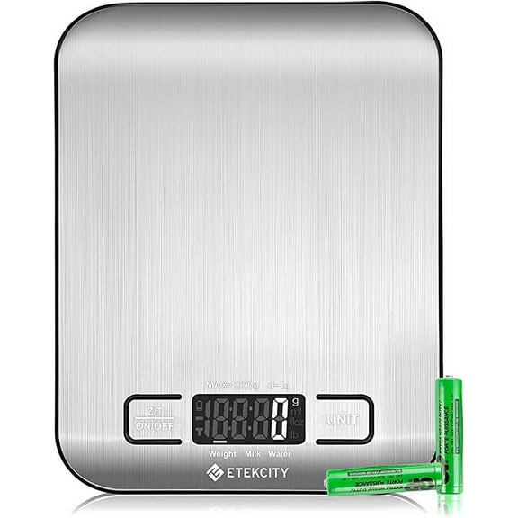 Etekcity Food Kitchen Scale, Digital Grams and Ounces for Weight Loss, Baking, Cooking, Keto and Meal Prep, LCD Display, Medium, 304 Stainless Steel