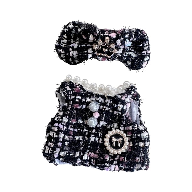 Ropa de muñeca de peluche de 15 cm, conjunto de vestido y falda para muñecas, disfraces de bricolaje, accesorios para fotos, ropa de muñeca de dibujos negro