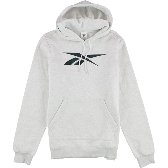 Reebok Mens Holiday Fleece Hoodie Sweatshirt, Grey, Medium