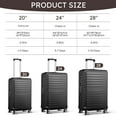 thumbnail image 5 of 10 Piece Luggage Sets, 20 24 28 inch Lightweight Harside Suitcase with Spinner Wheels and 7PCS Packing Cubes(Black), 5 of 12