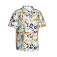 thumbnail image 2 of Daiia Flowers Butterfly Hawaiian Shirt for Men Gentle Cotton Regular Short Sleeve Casual-3X-Large, 2 of 9
