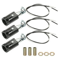Uxcell Candelabra Base Lamp Holder Light Socket, 3pcs UL Listed Keyless E12 Bulb Socket, 2.1"