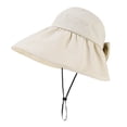 thumbnail image 4 of HONHUZH Summer Hats Womens Wide Brim Sun Hat Foldable Ponytail Hole Summer Beach Travel Cap, 4 of 7