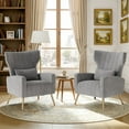thumbnail image 3 of Daluvenix Velvet Accent Chair for Living Room, Modern Arm Chair with Pillow, Single Sofa Lounge Chair for Bedroom & Reading Room, Grey, 3 of 8