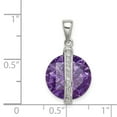 thumbnail image 4 of 925 Sterling Silver Amethyst CZ Simulated Diamond Pendant Necklace 18x13mm Wide - Pendant for Women, 4 of 4