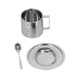thumbnail image 2 of Juego de Tazas de café Juego de 3 Piezas Juego de Tazas de café Aisladas Tazas de Acero Inoxidable de Doble Pared Taza de té con Leche con Platillo y Cuchara ANGGREK  Otros, 2 of 8