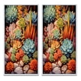 thumbnail image 2 of Designart "Desert Gems Green and Orange Succulents" Succulent Framed Wall Art Set Of 2 - Multi-Color Floral Framed Wall Art Set Of 2, 2 of 7