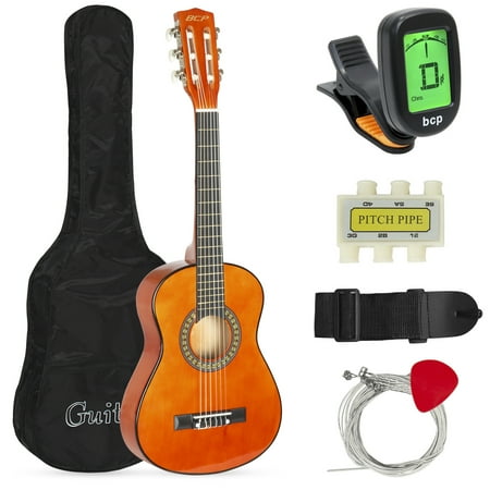 Best Choice Products 30in Kids Classical Acoustic Guitar Complete Beginners Kit with Carrying Bag, Picks, E-Tuner, Strap (Brown)