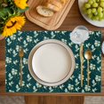 thumbnail image 4 of Green Summer Botanical Placemats Set of 12, Spring Floral Birds Farmhouse Placemats for Dining Table, Place Mats for Kitchen Tabletop, Waterproof Wipeable Dining Table Mats Set, 4 of 9