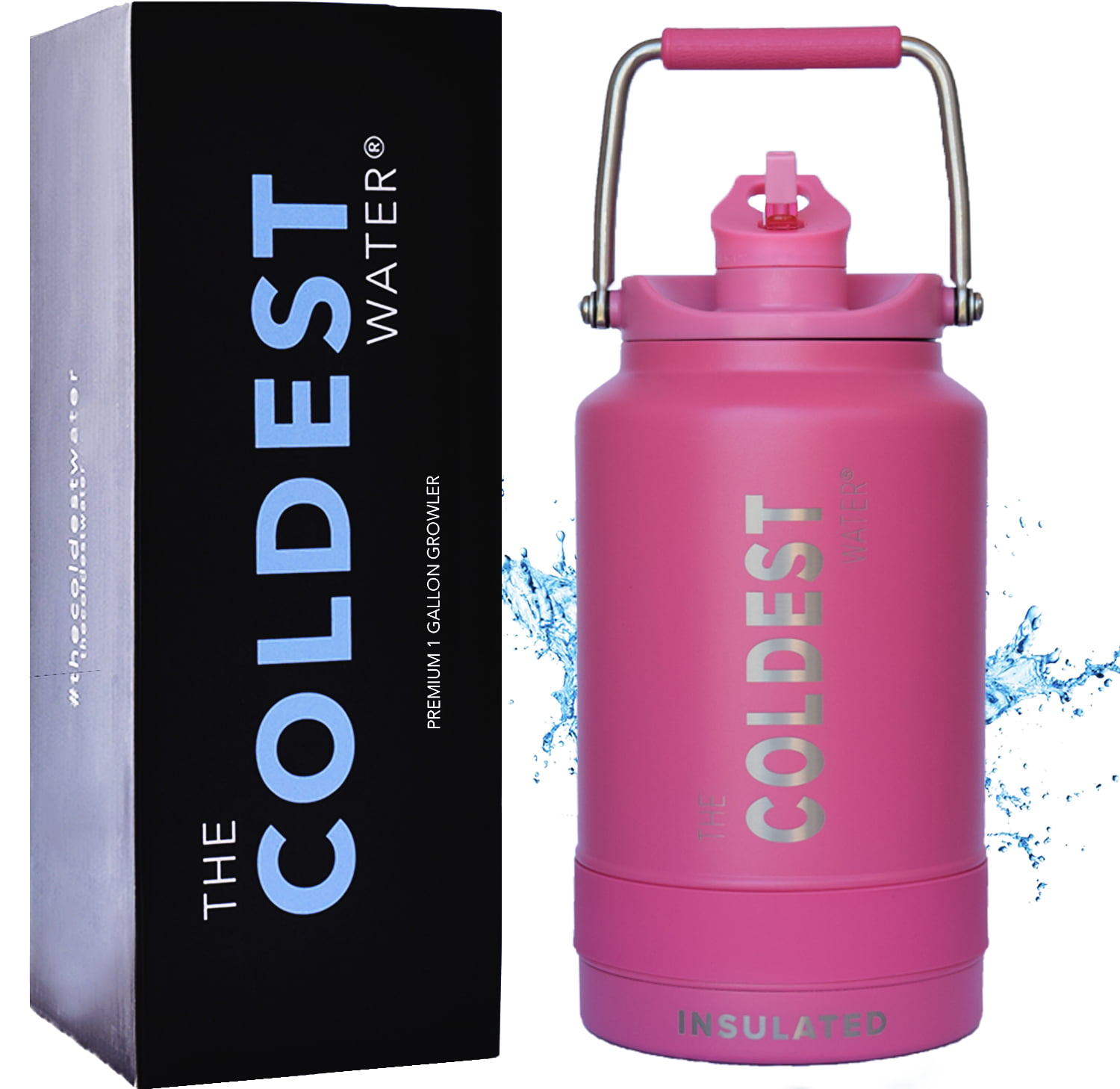 The Coldest Water Bottle One Gallon Vacuum Insulated Stainless Steel 128 Oz Stainless Steel Water Bottle