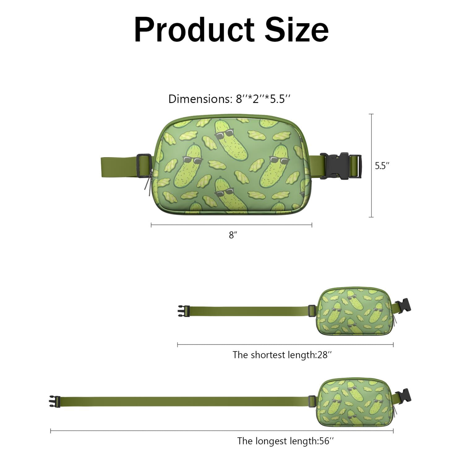 Food Lover Fanny Pack for Women – Cute Waist Bag with Colorful Food Print, Perfect for Foodies, Snack Fans & Fun Casual Outfits