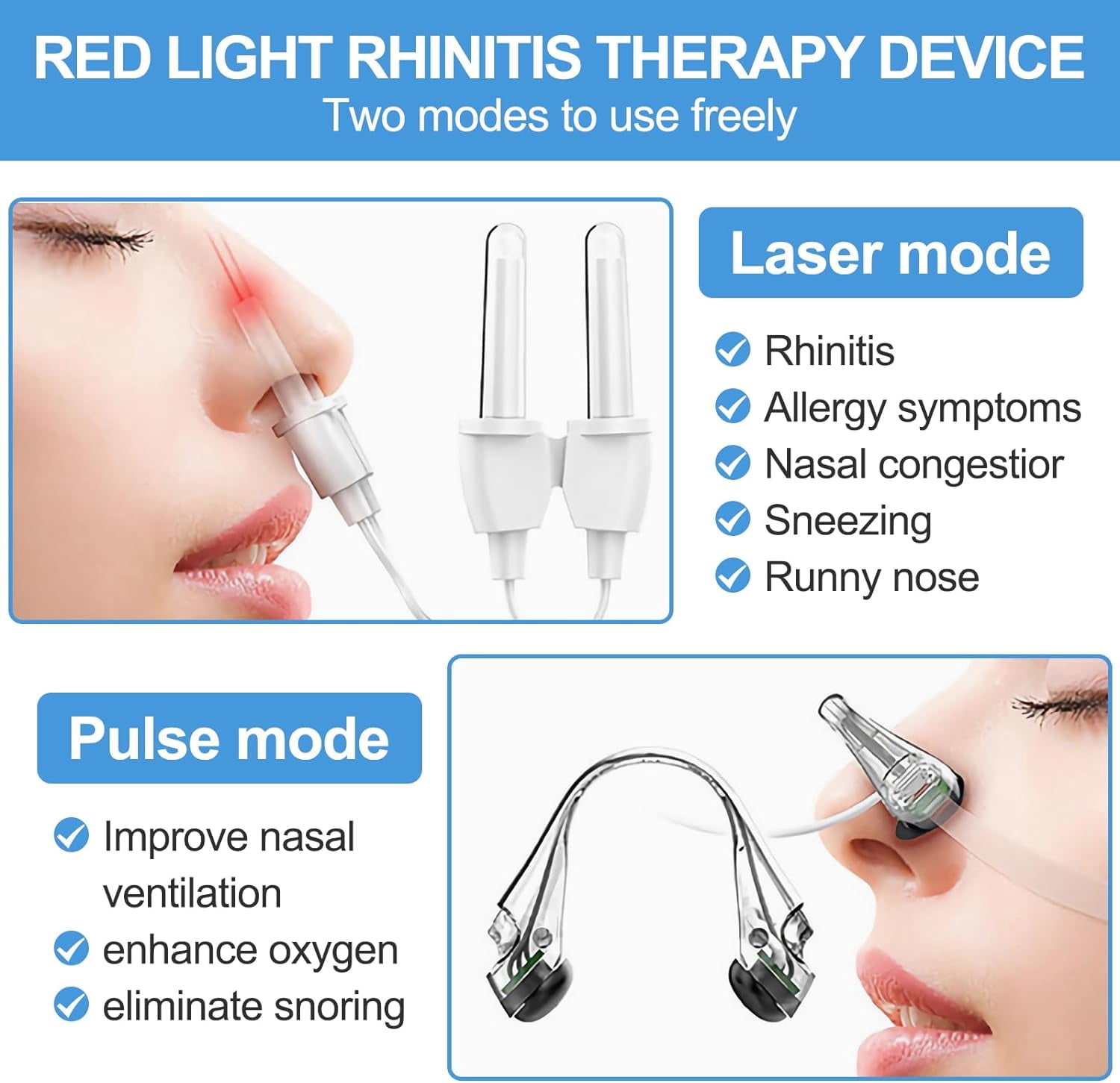 Portable Red Light Device for Nose, 650nm Red Light Nasal Therapy Device