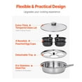 thumbnail image 5 of Egg Poacher Pan, 4-Cup Induction Compatible Poached Egg Maker with Nonstick Detachable Cups, Stainless Steel Skillet Set Includes Lid & Silicone Spatula for Stovetop Cooking, 5 of 10