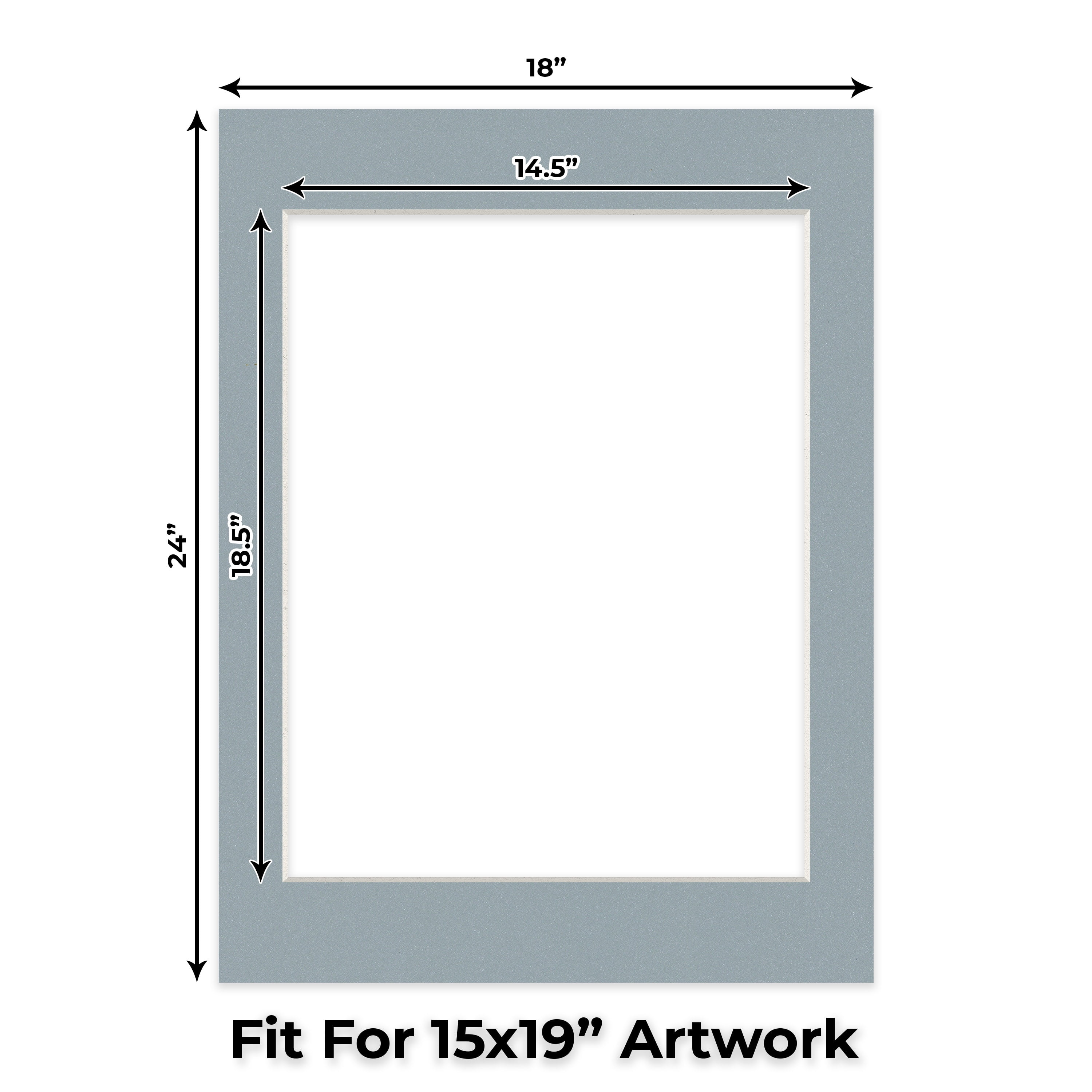 Metallic Silver Picture Frame Mat for 18x24 Frames - Fits 15x19 Photos - 10 Mats
