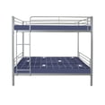 thumbnail image 4 of Twin Size Iron Bunk Bed Frame, Twin-Over-Twin Metal Bunk Bed with Safety Guardrail and Built-in Ladder for Kids Teens Adults Boys Girls, No Box Spring Needed, Not Mattress Included, Gray, 4 of 7