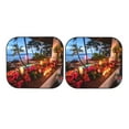 thumbnail image 3 of Uemuo Tropical Beach Candlelight Printed 2 PCS Car Windshield Sun Shade, Auto Sun Heat and UV Rays Blocker, Foldable Automotive Front Window Sunshade Protector, 3 of 7