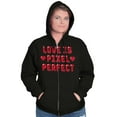 thumbnail image 3 of Love Pixel Perfect Valentines Day Zip Hoodie Sweatshirt Women Brisco Brands X, 3 of 6