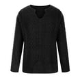 thumbnail image 4 of Htigea Cable Knit Sweater for Women Chunky V Neck Long Sleeve Fall Winter Trendy Jumper Casual Loose Fit Pullover Tops Black M, 4 of 8