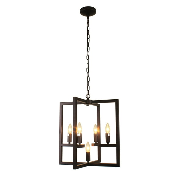 Lighting IRONCLAD Farmhouse 5 Light Oil Rubbed Bronze Ceiling Pendant 18" Wide