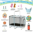 thumbnail image 4 of MOOSENG Elliptic Kids Trampoline, Bouncing Trampoline with Safety Enclosure Net, Adjustable Height Handrail, 500lbs Capacity, Designs for Boys & Girls, 7-in-1, 55” (Blue Football), 4 of 10