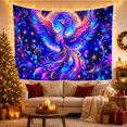 thumbnail image 3 of Moon Stars Mythical with Phoenix Like Bird Depicted, Mystical Fantasy for Space Lovers, Galaxy Room Decor, Housewarming Gift, Tapestry Wall Hanging for Bedroom and Dorm, 3 of 7