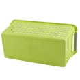thumbnail image 3 of Cesta organizadora de plástico rectangular de diseño para baño familiar de oficina en casa, color verde, 3 of 5