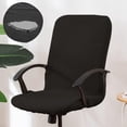 thumbnail image 3 of Hltser Computer Office Chair Cover -Removable Washable Waffle Anti-dust Desk Chair Protectors (Black  Medium), 3 of 6