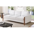 thumbnail image 4 of 83.86" 3-Seater Sofa, Curved Armrest with Integrated Solid Wood Legs, Teddy Velvet Fabric, High Weight Capacity (250 lbs/seat), Durable Solid Wood Frame, 4 of 9