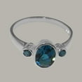 thumbnail image 4 of LBG British Made 18k White Gold ring with Natural London Blue Topaz Womens Anniversary Ring - 33 size options - Size 11.25, 4 of 5
