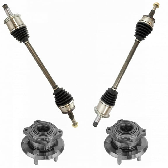 TRQ Rear CV Axle Shafts & Wheel Hub Bearing Assemblies 4pc for Chrysler Dodge CSA89976