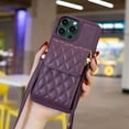thumbnail image 5 of Nalacover Crossbody Wallet Case for iPhone 14 Pro Max, Back Card Slots Magnetic Button Cover with Adjustable Shoulder Strap Lanyard Kickstand Soft TPU Elegant PU Leather Shockproof Case,Purple, 5 of 6